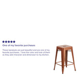 English Elm Commercial Grade Commercial Grade 24" High Backless Indoor-Outdoor Counter Height Stool