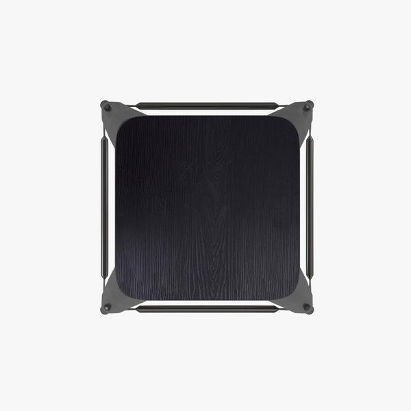 English Elm Commercial Grade Commercial Grade 24" High Backless Metal Indoor-Outdoor Counter Height Stool with Poly Resin Wood Seat