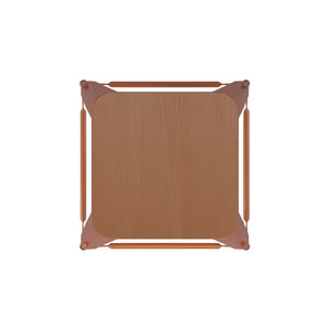 English Elm Commercial Grade Commercial Grade 24" High Backless Metal Indoor-Outdoor Counter Height Stool with Teak Poly Resin Wood Seat