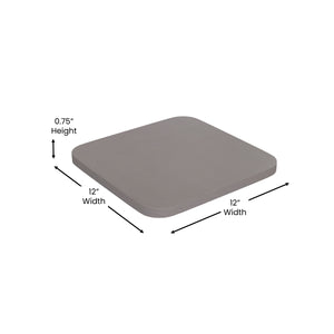 English Elm Commercial Grade Commercial Grade 24" High Backless Metal Indoor-Outdoor Counter Height Stool with Gray Poly Resin Wood Seat