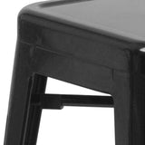 English Elm Commercial Grade Kai Commercial Grade 30" High Backless Metal Indoor-Outdoor Barstool with Square Seat