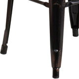 English Elm Commercial Grade Kai Commercial Grade 30" High Backless Metal Indoor-Outdoor Barstool with Square Seat