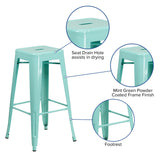 English Elm Commercial Grade Commercial Grade 30" High Backless Indoor-Outdoor Barstool