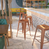 English Elm Commercial Grade Commercial Grade 30" High Backless Indoor-Outdoor Barstool