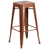 English Elm Commercial Grade Commercial Grade 30" High Backless Indoor-Outdoor Barstool