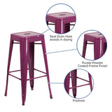 English Elm Commercial Grade Commercial Grade 30" High Backless Indoor-Outdoor Barstool