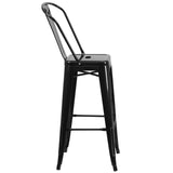 English Elm Commercial Grade Kai Commercial Grade 30" High Metal Indoor-Outdoor Barstool with Removable Back