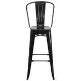 English Elm Commercial Grade Kai Commercial Grade 30" High Metal Indoor-Outdoor Barstool with Removable Back