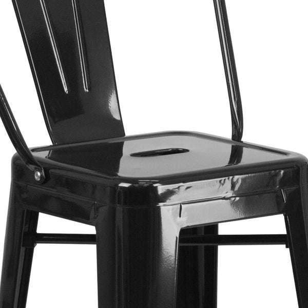 English Elm Commercial Grade Kai Commercial Grade 30" High Metal Indoor-Outdoor Barstool with Removable Back