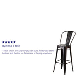 English Elm Commercial Grade Kai Commercial Grade 30" High Metal Indoor-Outdoor Barstool with Removable Back