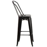 English Elm Commercial Grade Kai Commercial Grade 30" High Metal Indoor-Outdoor Barstool with Removable Back