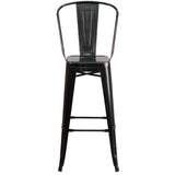 English Elm Commercial Grade Kai Commercial Grade 30" High Metal Indoor-Outdoor Barstool with Removable Back