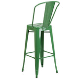 English Elm Commercial Grade Kai Commercial Grade 30" High Metal Indoor-Outdoor Barstool with Removable Back