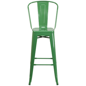 English Elm Commercial Grade Kai Commercial Grade 30" High Metal Indoor-Outdoor Barstool with Removable Back