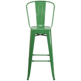 English Elm Commercial Grade Kai Commercial Grade 30" High Metal Indoor-Outdoor Barstool with Removable Back