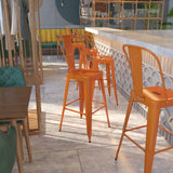 English Elm Commercial Grade Kai Commercial Grade 30" High Metal Indoor-Outdoor Barstool with Removable Back