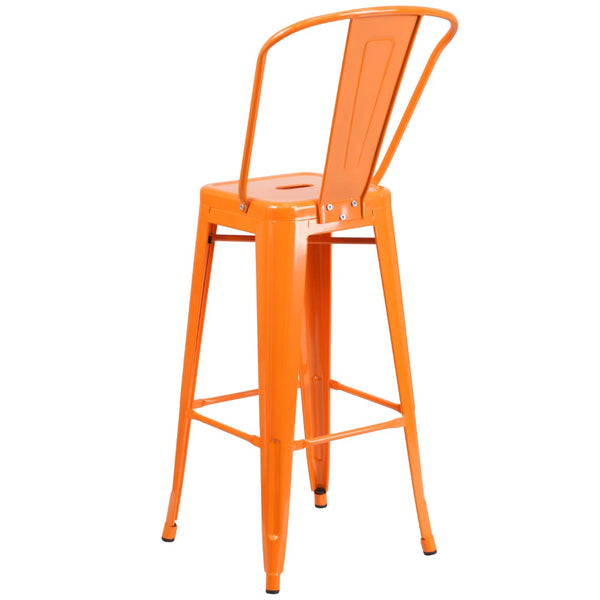 English Elm Commercial Grade Kai Commercial Grade 30" High Metal Indoor-Outdoor Barstool with Removable Back