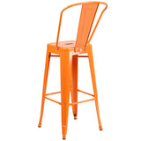 English Elm Commercial Grade Kai Commercial Grade 30" High Metal Indoor-Outdoor Barstool with Removable Back