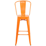 English Elm Commercial Grade Kai Commercial Grade 30" High Metal Indoor-Outdoor Barstool with Removable Back