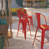 English Elm Commercial Grade Kai Commercial Grade 30" High Metal Indoor-Outdoor Barstool with Removable Back