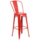 English Elm Commercial Grade Kai Commercial Grade 30" High Metal Indoor-Outdoor Barstool with Removable Back