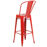 English Elm Commercial Grade Kai Commercial Grade 30" High Metal Indoor-Outdoor Barstool with Removable Back