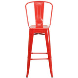 English Elm Commercial Grade Kai Commercial Grade 30" High Metal Indoor-Outdoor Barstool with Removable Back