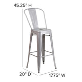 English Elm Commercial Grade Kai Commercial Grade 30" High Metal Indoor-Outdoor Barstool with Removable Back