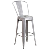 English Elm Commercial Grade Kai Commercial Grade 30" High Metal Indoor-Outdoor Barstool with Removable Back