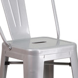 English Elm Commercial Grade Kai Commercial Grade 30" High Metal Indoor-Outdoor Barstool with Removable Back