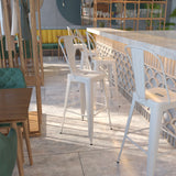 English Elm Commercial Grade Kai Commercial Grade 30" High Metal Indoor-Outdoor Barstool with Removable Back