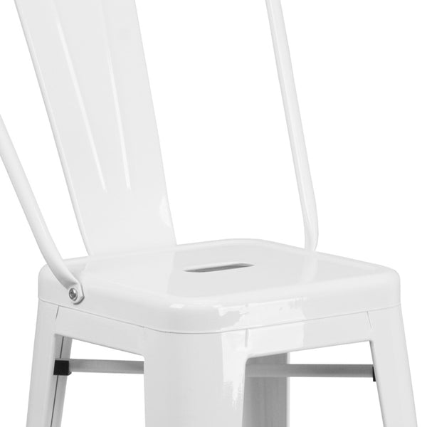 English Elm Commercial Grade Kai Commercial Grade 30" High Metal Indoor-Outdoor Barstool with Removable Back