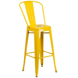 English Elm Commercial Grade Kai Commercial Grade 30" High Metal Indoor-Outdoor Barstool with Removable Back