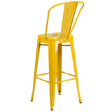 English Elm Commercial Grade Kai Commercial Grade 30" High Metal Indoor-Outdoor Barstool with Removable Back