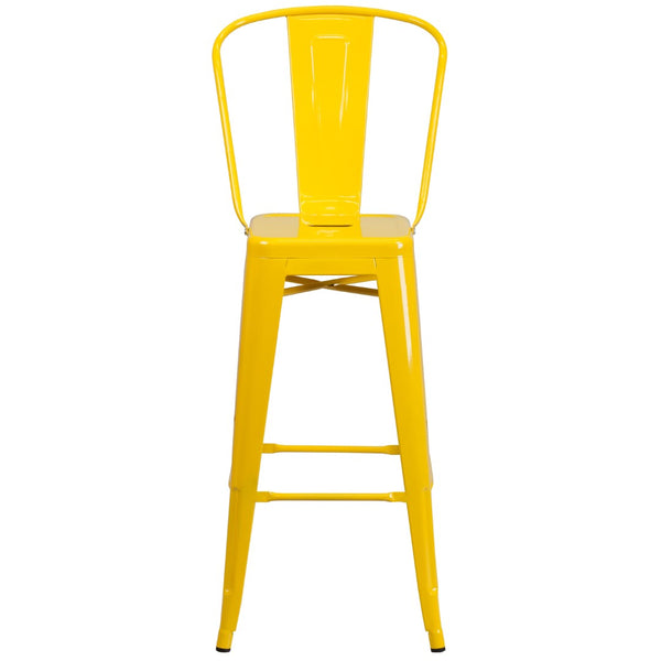 English Elm Commercial Grade Kai Commercial Grade 30" High Metal Indoor-Outdoor Barstool with Removable Back