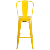 English Elm Commercial Grade Kai Commercial Grade 30" High Metal Indoor-Outdoor Barstool with Removable Back