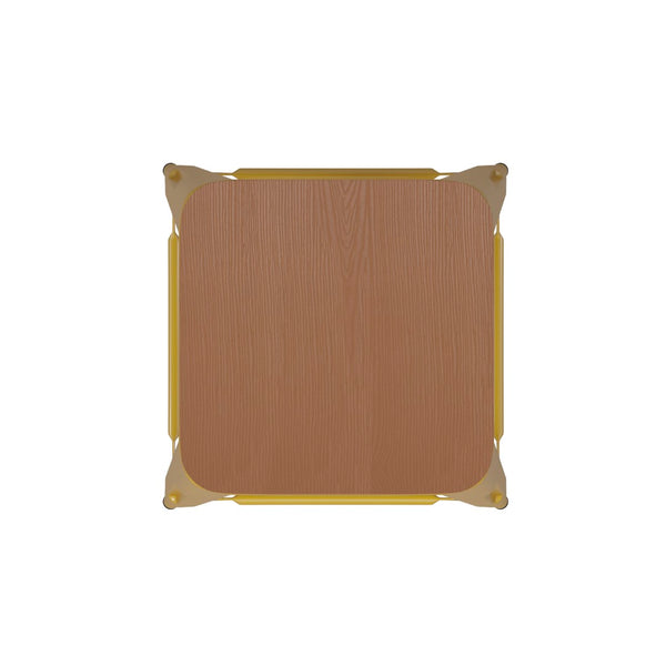 English Elm Commercial Grade Commercial Grade 30" High Backless Metal Indoor-Outdoor Barstool with Teak Poly Resin Wood Seat