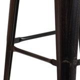 English Elm Commercial Grade 30" High Backless Metal Barstool with Square Wood Seat