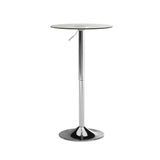 English Elm Commercial Grade 23.5'' Round Adjustable Height Glass Table (Adjustable Range 33.5'' - 41'')