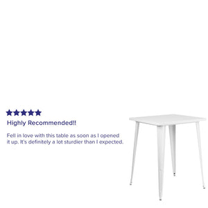 English Elm Commercial Grade Commercial Grade 31.5" Square Metal Indoor-Outdoor Bar Height Table