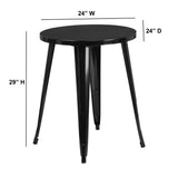 English Elm Commercial Grade Commercial Grade 24" Round Metal Indoor-Outdoor Table