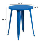 English Elm Commercial Grade Commercial Grade 24" Round Metal Indoor-Outdoor Table