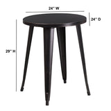 English Elm Commercial Grade Commercial Grade 24" Round Metal Indoor-Outdoor Table