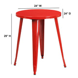 English Elm Commercial Grade Commercial Grade 24" Round Metal Indoor-Outdoor Table