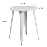 English Elm Commercial Grade Commercial Grade 24" Round Metal Indoor-Outdoor Table