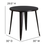 English Elm Commercial Grade Commercial Grade 30" Round Metal Indoor-Outdoor Table