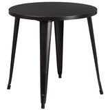 English Elm Commercial Grade Commercial Grade 30" Round Metal Indoor-Outdoor Table