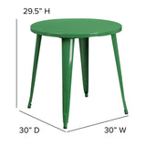 English Elm Commercial Grade Commercial Grade 30" Round Metal Indoor-Outdoor Table