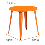 English Elm Commercial Grade Commercial Grade 30" Round Metal Indoor-Outdoor Table