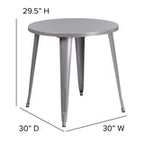 English Elm Commercial Grade Commercial Grade 30" Round Metal Indoor-Outdoor Table